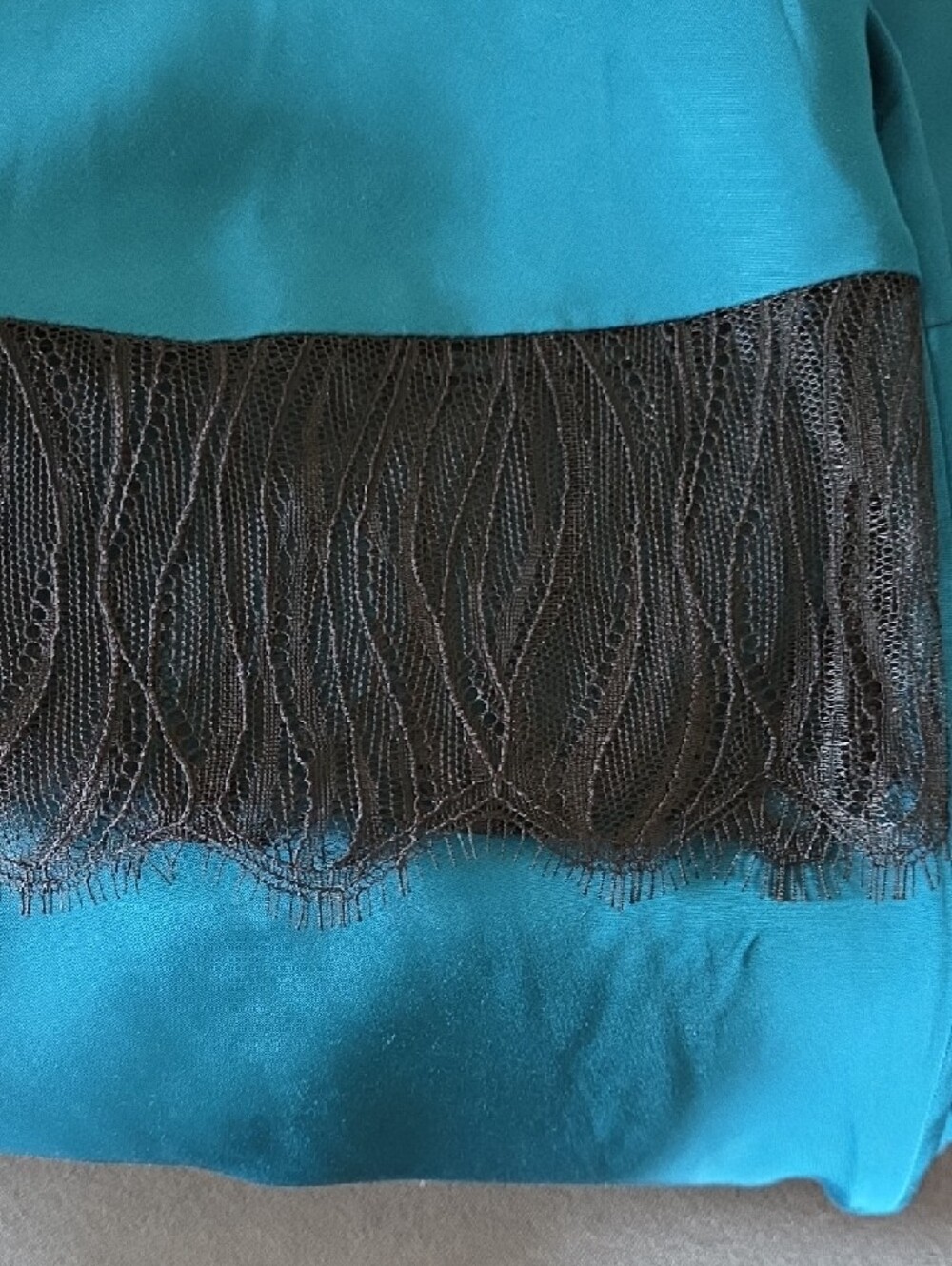 The Kooples Teal Maxi Skirt with Lace Hem - Picture 9 of 9